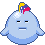 funny blue blob - silly face