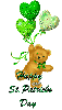 Green Bear with Balloons and Saying