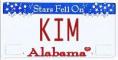 kim, alabama, license plate