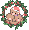 Three Cute Christmas Bears