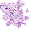 Happy Birthday Mom - Twinkling Roses Hearts Rainbow