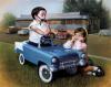 kids, boy, girl, 1950s, '55 Chevy, vintage, love, young