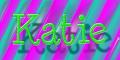 Katie name with stiped background