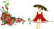 little girl on rose