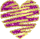 purple and gold heart