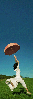 girl running with an umbrella