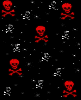 red and white skulls
