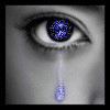 eye with blue tear
