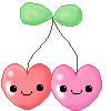  	 cute kawaii character cherry in love