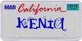 CA License Plate~KENIA