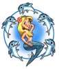 dolphins and mermaid