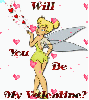 Tink (with floating hearts)- Will You Be My Valentine?