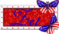 Zet red white blue butterflies