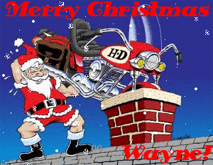 Harley Davidson Motorcycle & Santa (with snowfall effect)- Merry Christmas Wayne!