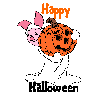 Piglet as Ghost with Jack-o-Latern (animated)- Happy Halloween