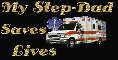 Ambulance Tag (glitter)- My Step-Dad Saves Lives