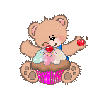 Bear with cupcake