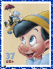 Pinocchio & Jimmy Cricket Stamp (glitter boarder)