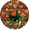 Bouquet of Orange Roses in Circle (with sparkles)- Maggie