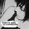 pretty girl is suffering