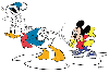 mickey snowball fight