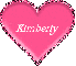 pink heart with kimberly on it