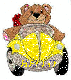 teddy bear in a car