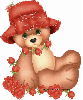 bear with roses