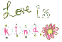 love is kind with animated flower & glitter text ok love is kind