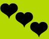 green with hearts