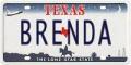 Brenda texas license plate