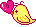 heart and yellow bird