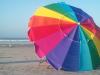 Rainbow umbrella on the florida beach
