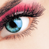 Blue eyes, pink eyeshadow