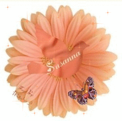 Susanna Peach flower Bird