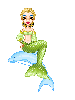 Green Mermaid and her dolphin