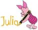 Piglet with Crayon - Name Julia