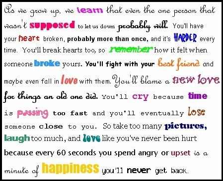 As we grow up