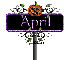 purple halloween street sign april