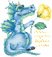 dragon with yellow rose