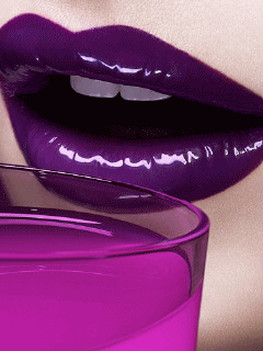 grape drink and purple lips