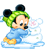 Baby Mickey & snowman