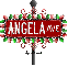 red christmas street sign angela AVE