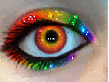 rainbow glitter eye