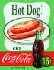 old fashion Coca Cola w hot dog
