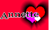 Name Annette with Flashing Hearts