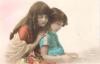 TINTED PHOTO-TWO YOUNG GIRLS-MAILED 1922