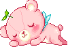 cute sleepy pink bear