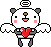 angel panda with heart