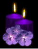 Purple Candles and Flowers